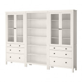 HEMNES Storage combination w doors/drawers, white stain - 090.018.68
