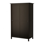 HEMNES Wardrobe with 2 sliding doors, black-brown - 302.512.71