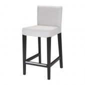 HENRIKSDAL Bar stool with backrest frame, brown-black - 801.557.38