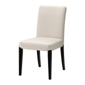 HENRIKSDAL Chair, brown-black, Linneryd natural - 898.745.12