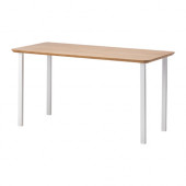 HILVER /
GODVIN Table, bamboo, white - 390.471.48
