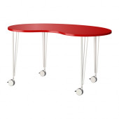 HISSMON /
KRILLE Table, cashew shape red, white - 191.197.25