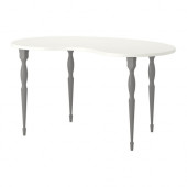 HISSMON /
NIPEN Table, white cashew shape white, gray - 990.471.31