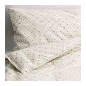 HJÄRTEVÄN Crib duvet cover/pillowcase, white, beige - 402.902.05