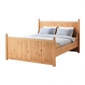 HURDAL Bed frame, light brown, Lönset - 290.273.39