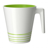 HURRIG Mug, white, green - 401.768.13