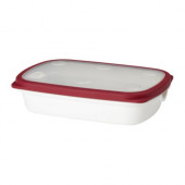 IKEA 365+ Food container, white, red - 701.285.85