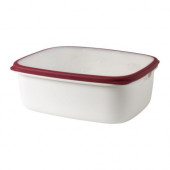 IKEA 365+ Food container, white, red - 401.319.09