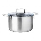 IKEA 365+ Pot with lid, stainless steel, glass - 102.567.50