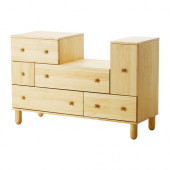 IKEA PS 2012 5-drawers chest with 1 door, pine - 102.194.56