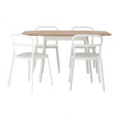 IKEA PS 2012 /
REIDAR Table and 4 chairs, bamboo, white - 199.172.18