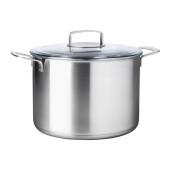 IKEA 365+ Stock pot with lid, stainless steel, glass - 502.567.48