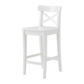 INGOLF Bar stool with backrest, white - 101.226.47