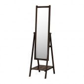 ISFJORDEN Floor mirror, black-brown stain - 302.174.99