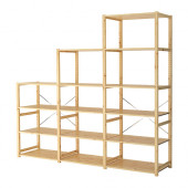 IVAR 3 sections/shelves, pine - 398.963.90