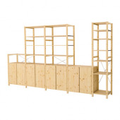 IVAR 5 sections with shelves/cabinets, pine - 790.314.28