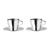 KALASET Espresso cup and saucer, stainless steel - 501.496.64