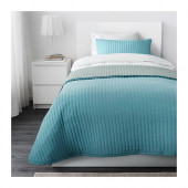 KARIT Bedspread and cushion cover, turquoise - 202.902.49