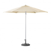 KARLSÖ /
LÖKÖ Umbrella with base, tilting beige, gray - 790.484.43