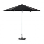 KARLSÖ /
LÖKÖ Umbrella with base, tilting black, gray - 290.484.45