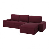 KIVIK Loveseat and chaise, Dansbo red-lilac - 490.113.37