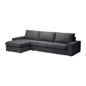 KIVIK Sofa and chaise, Dansbo dark gray - 498.969.93