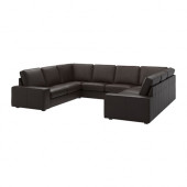 KIVIK Sofa, U-shaped, 8-seater, Grann/Bomstad dark brown - 090.666.71