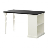 KLIMPEN /
NIPEN Desk with storage, black, white - 990.472.25
