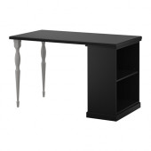 KLIMPEN /
NIPEN Desk with storage, black, gray - 890.472.21