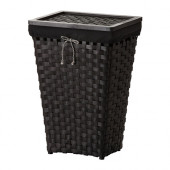 KNARRA Laundry basket with lining, black, brown - 502.428.41