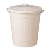 KNODD Bin with lid, white - 600.456.56