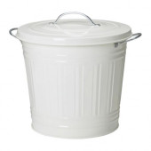 KNODD Bin with lid, white - 900.990.49