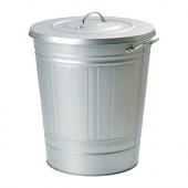 KNODD Bin with lid, galvanized - 102.189.37
