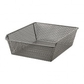 KOMPLEMENT Metal basket with pull-out rail, dark gray - 890.109.96