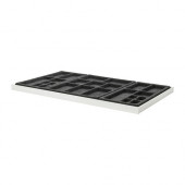 KOMPLEMENT Pull-out tray with insert, white, gray - 890.110.57