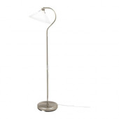 KROBY Floor/reading lamp, nickel plated, glass - 400.893.97