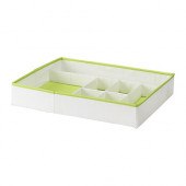 KUSINER Box with compartments, white/green - 703.069.31