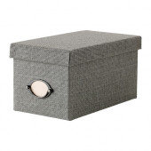KVARNVIK Box with lid, gray - 102.566.65