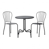 LÄCKÖ Table+2 chairs, outdoor, gray - 498.984.35