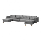 LANDSKRONA 2 chaise lounges + sofa, Grann, Bomstad gray/wood - 790.462.17
