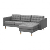 LANDSKRONA Loveseat and chaise, Grann, Bomstad gray/wood - 390.318.97
