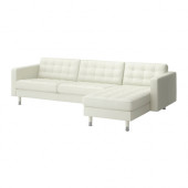 LANDSKRONA Sofa and chaise, Grann, Bomstad white/metal - 690.324.33