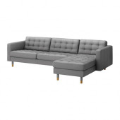LANDSKRONA Sofa and chaise, Grann, Bomstad gray/wood - 490.324.29