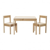 LÄTT Children's table and 2 chairs, white, pine - 501.784.11