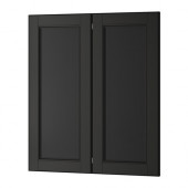 LAXARBY 2-p door/corner base cabinet set, black-brown - 002.680.51