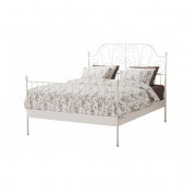 LEIRVIK Bed frame, white - 990.066.54