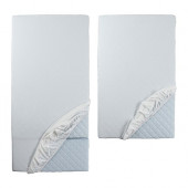 LEN Fitted sheet f/extend bed, set of 2, white - 402.019.59