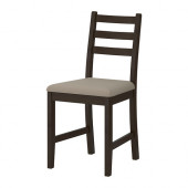 LERHAMN Chair, black-brown, Vittaryd beige - 802.686.41