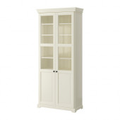 LIATORP Bookcase with glass doors, white - 190.287.54