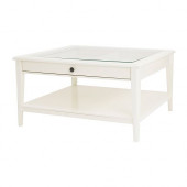 LIATORP Coffee table, white, glass - 500.870.72